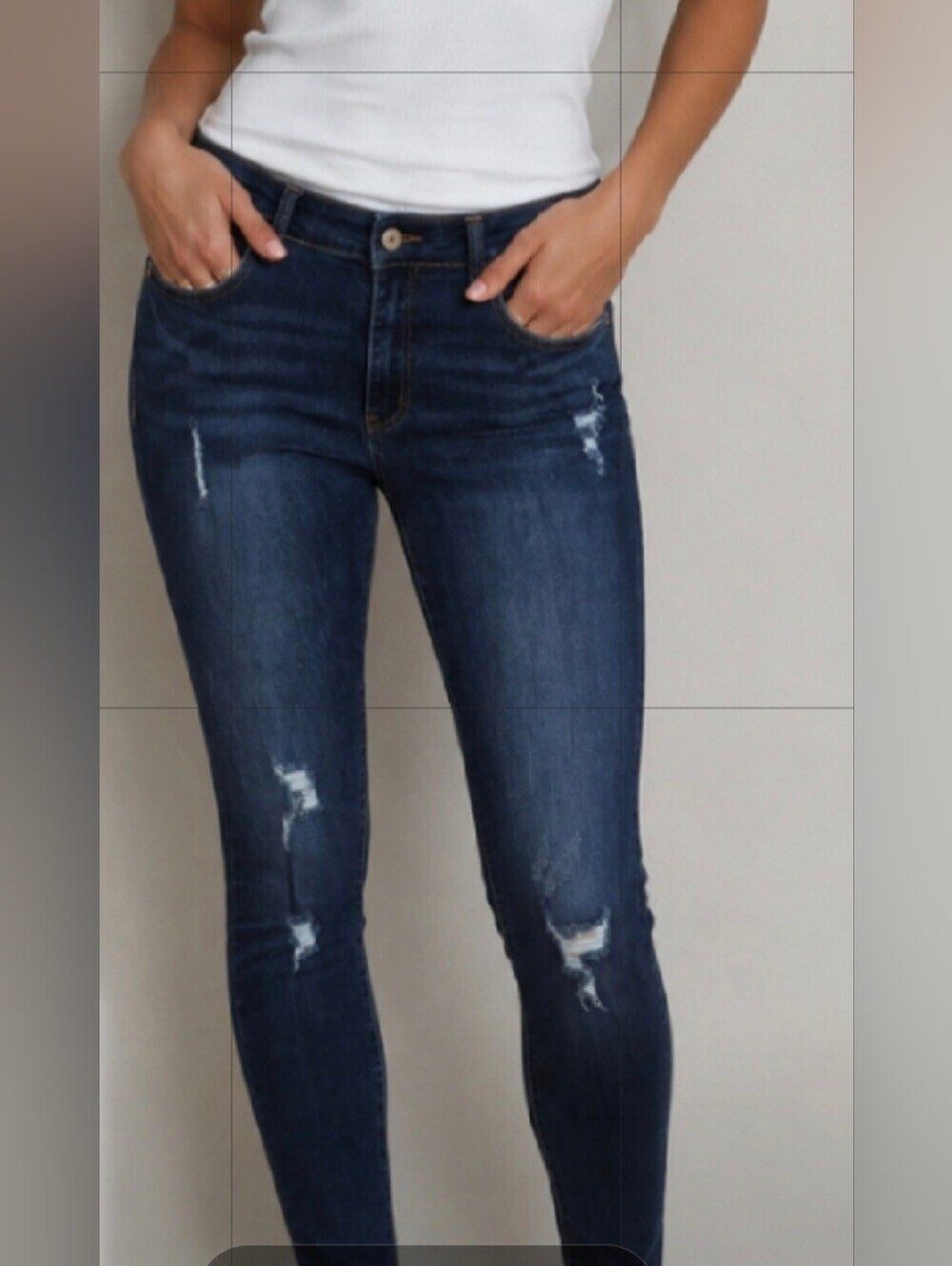 KanCan Estilo Womens 2XL Dark Wash Distressed Skinny Jeans